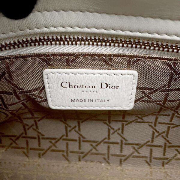 9782853 18 Christian Dior Lady Dior My ABC Cannage Handbag White