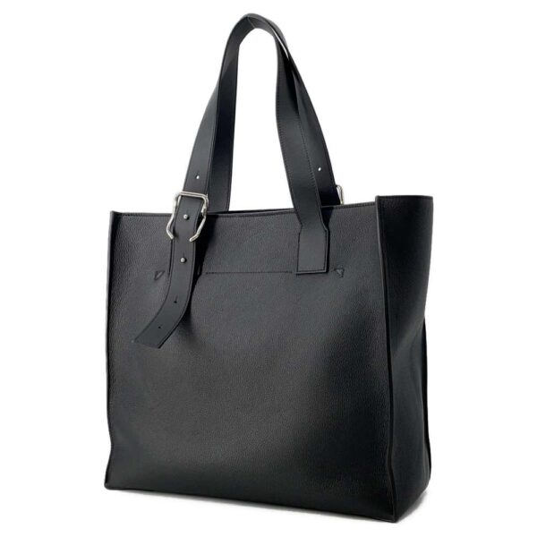 9787360 02 Loewe Buckle Zipper Leather Tote Bag Black