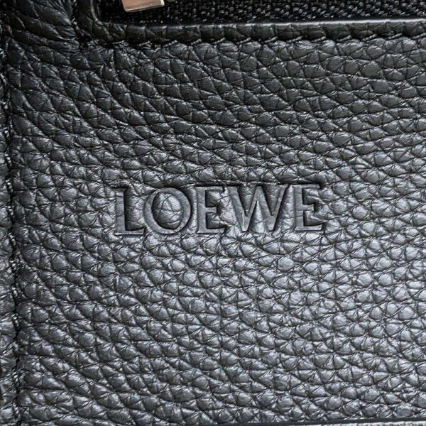 9787360 11 Loewe Buckle Zipper Leather Tote Bag Black