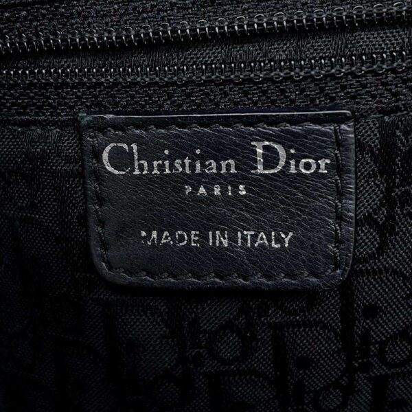 9789197 14 Christian Dior Chain Flap Wool Shoulder Bag Black