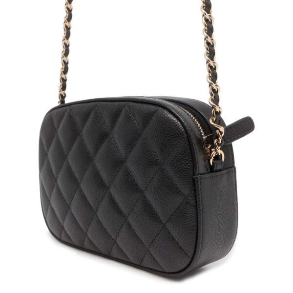 9791442 02 Chanel Matelasse Coco Mark Caviar Bag Black