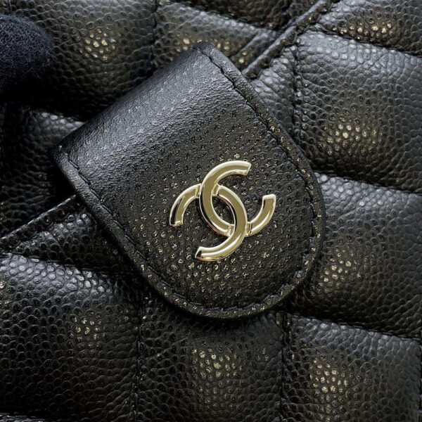 9791442 07 Chanel Matelasse Coco Mark Caviar Bag Black