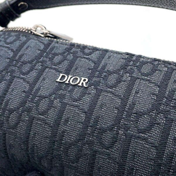 9791558 09 Christian Dior Oblique Roller Mini Messenger Bag Black Trotter