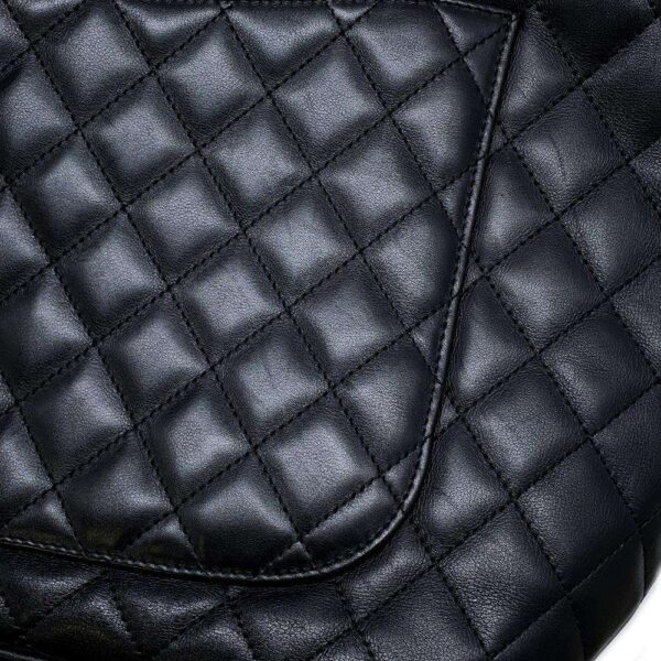 9792142 12 Chanel Cambon Line Large Tote Leather Shoulder Bag Black