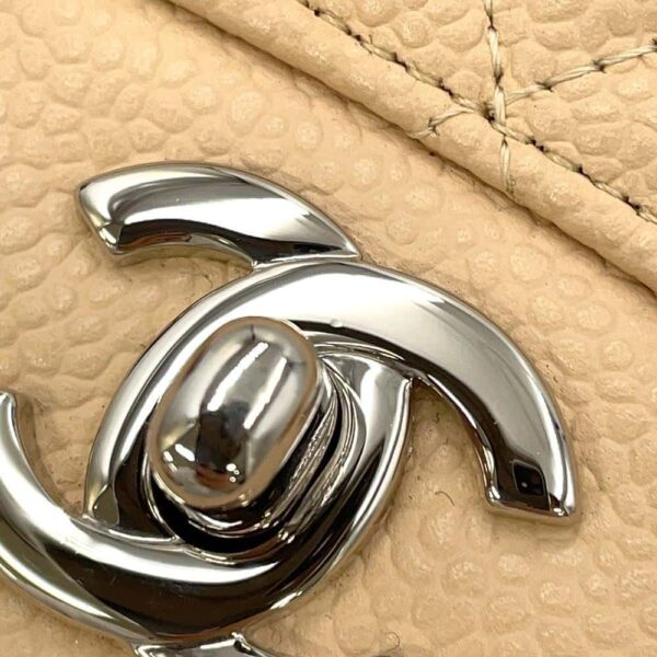 9792203 13 Chanel Matelasse 25 Coco Mark Caviar Skin Double Chain Shoulder Bag