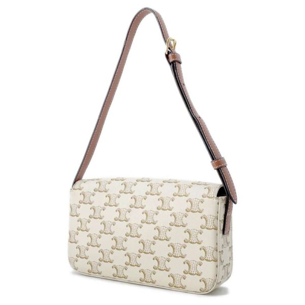 9792210 02 Celine Triomphe Shoulder Bag White