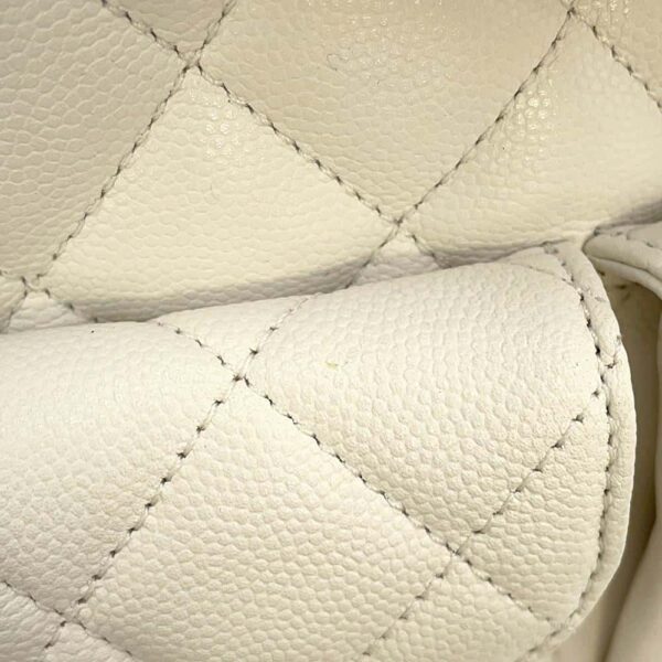 9792234 08 Chanel Matelasse Coco Mark Caviar Skin Backpack White