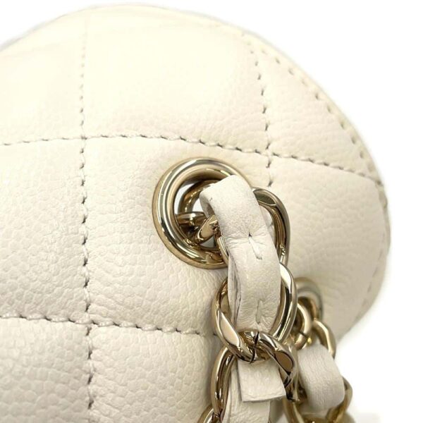 9792234 12 Chanel Matelasse Coco Mark Caviar Skin Backpack White