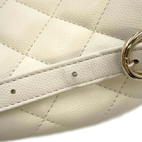 9792234 13 Chanel Matelasse Coco Mark Caviar Skin Backpack White