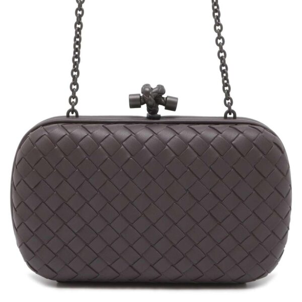 9795297 01 Bottega Veneta Intrecciato Knot Chain Shoulder Clutch Bag