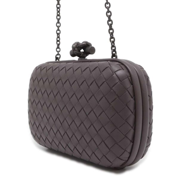 9795297 02 Bottega Veneta Intrecciato Knot Chain Shoulder Clutch Bag