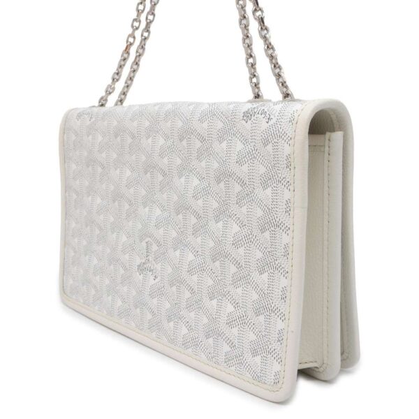 9799523 02 Goyard Chain Shoulder Bag Alexandre Troyes Leather White