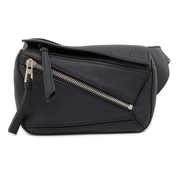 9799646 01 Loewe Puzzle Bum Bag Mini Leather Body Bag Black