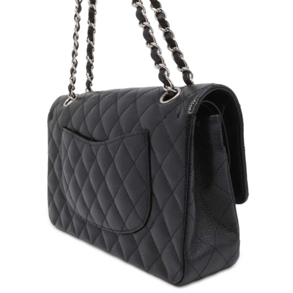 9799714 02 Chanel Matelasse 25 Coco Mark Caviar Double Chain Bag Black