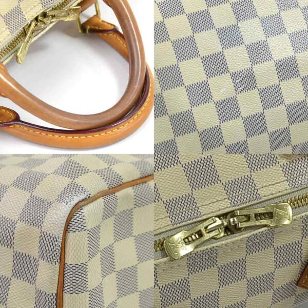 98006a 2 Louis Vuitton Speedy Bandouliere 30 Bag Damier Canvas Azur White