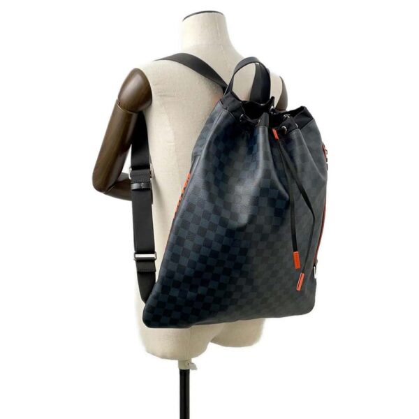 9801448 04 Louis Vuitton Damier Cobalt Gym Backpack Black