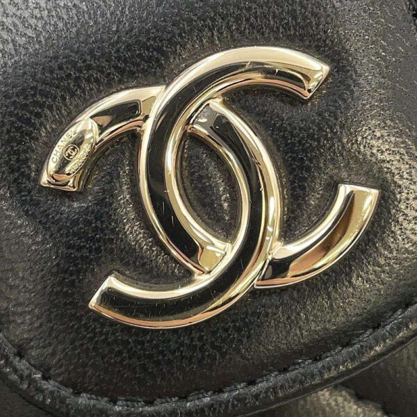 9801639 11 Chanel Matelasse Coco Mark Mini Vanity Lambskin Denim Chain Shoulder Bag Black