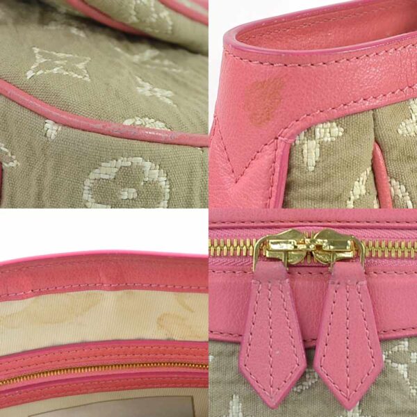 98018c 2 Louis Vuitton Hippo MM Handbag Monogram Canvas Rose Beige