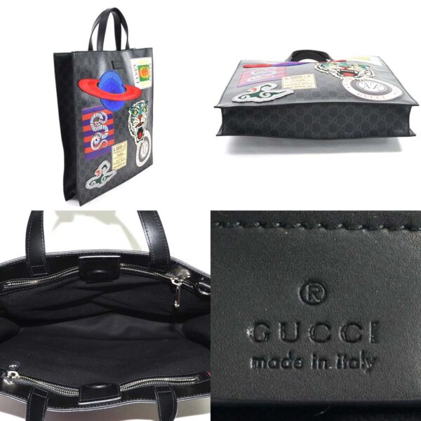 98025b 1 Gucci Tote Bag GG Supreme Canvas Black