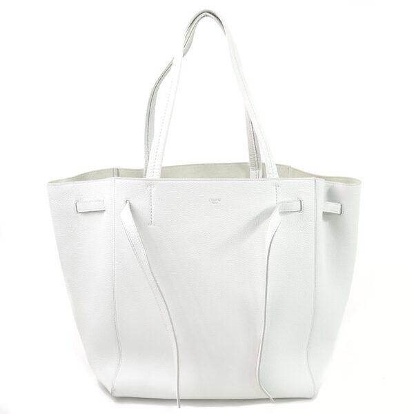 98027b Celine Phantom Tote Bag Leather White