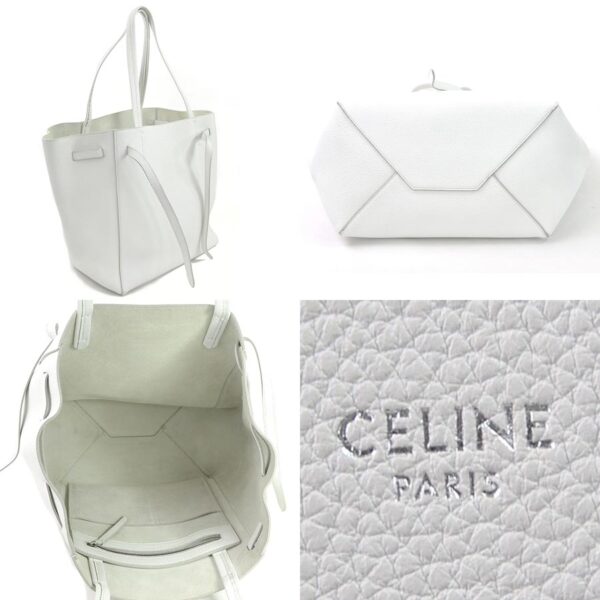 98027b 1 Celine Phantom Tote Bag Leather White