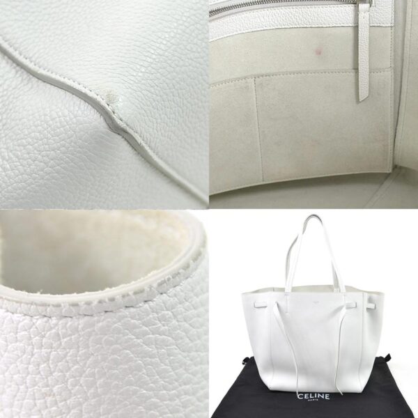 98027b 2 Celine Phantom Tote Bag Leather White