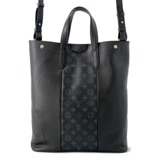 9802827 01 Louis Vuitton Taiga Eclipse City Tote 2way Shoulder Bag Black