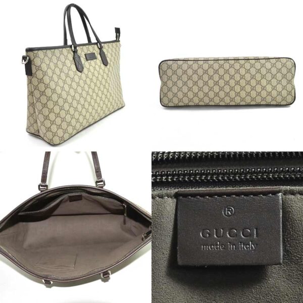 98036a 1 Gucci 2Way Bag GG Supreme Canvas Beige