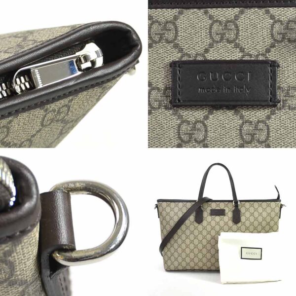 98036a 2 Gucci 2Way Bag GG Supreme Canvas Beige