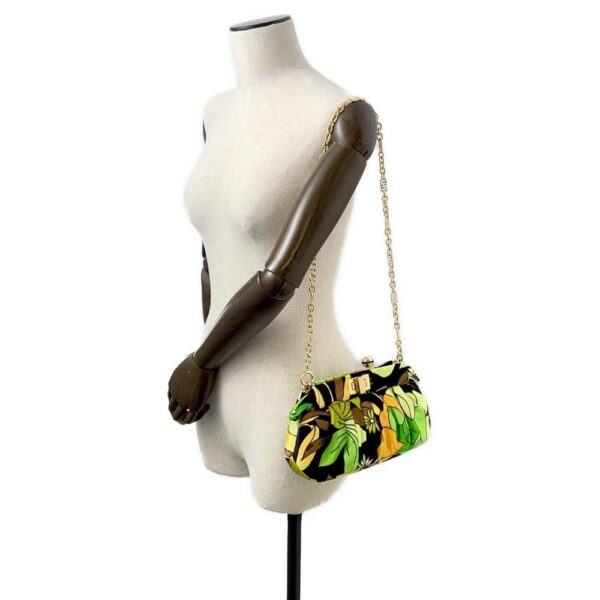 9803817 04 Fendi Peekaboo Click Small Velor Chain Shoulder Bag Floral