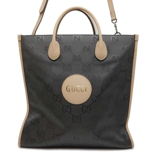 9804029 01 Gucci GG Off The Grid Leather Tote Bag Black