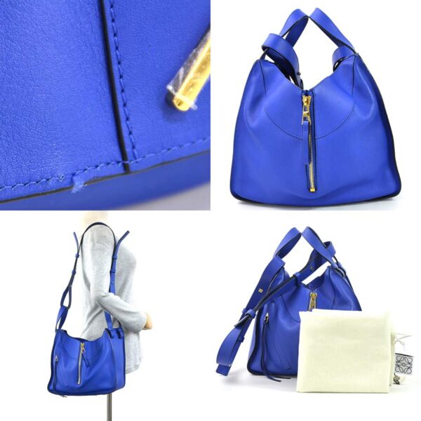 98040d 2 Loewe Hammock Leather Shoulder Bag Electric Blue