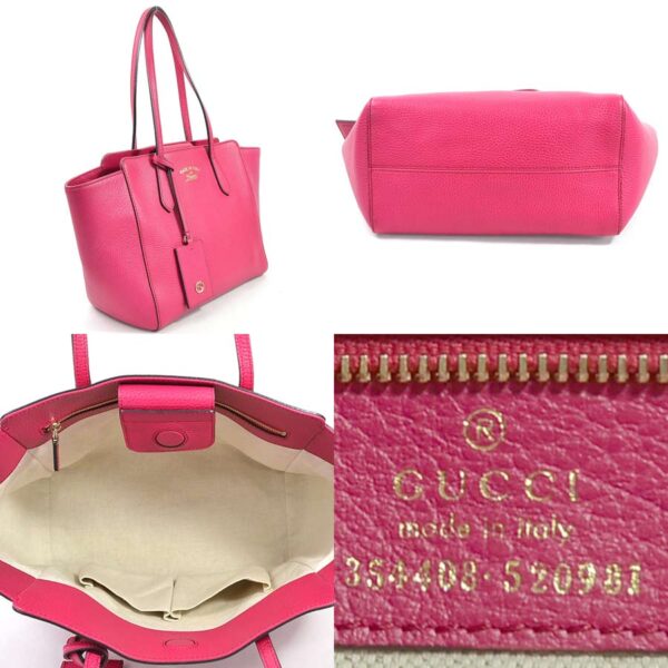 98044d 1 Gucci Swing Shoulder Bag Leather Pink