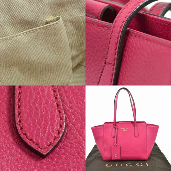 98044d 2 Gucci Swing Shoulder Bag Leather Pink