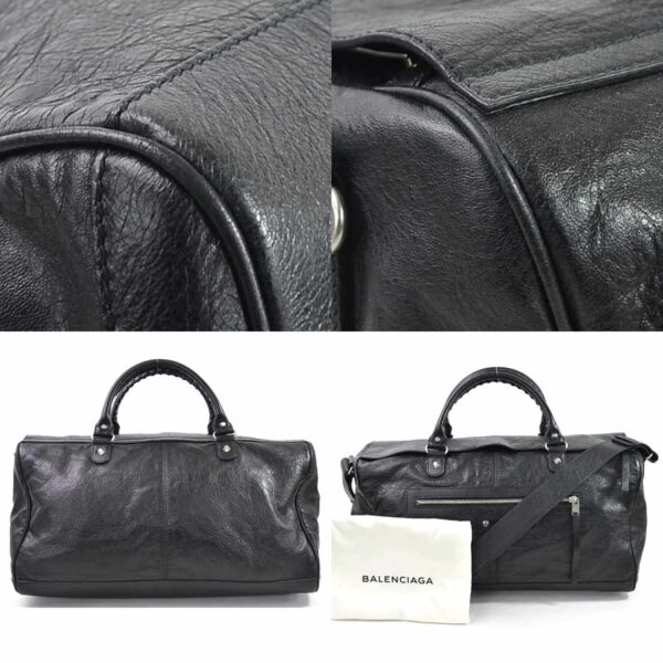 98046e 2 Balenciaga SQUASH Leather 2Way Bag Black