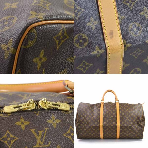 98048a 2 Louis Vuitton Keepall 60 Bag Monogram Canvas Brown