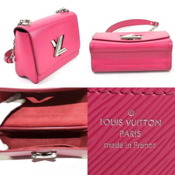 98050a 1 Louis Vuitton Twist MM Shoulder Bag Epi Leather Hot Pink