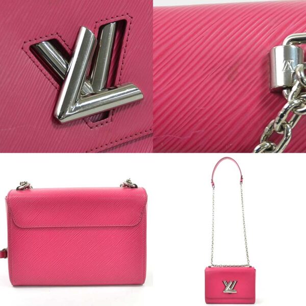 98050a 2 Louis Vuitton Twist MM Shoulder Bag Epi Leather Hot Pink