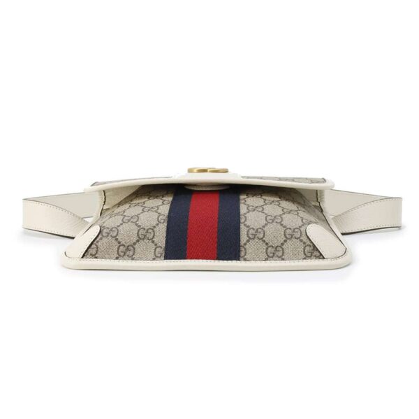 9805859 03 Gucci GG Supreme Leather Belt Bag Ophidia Waist Pouch White