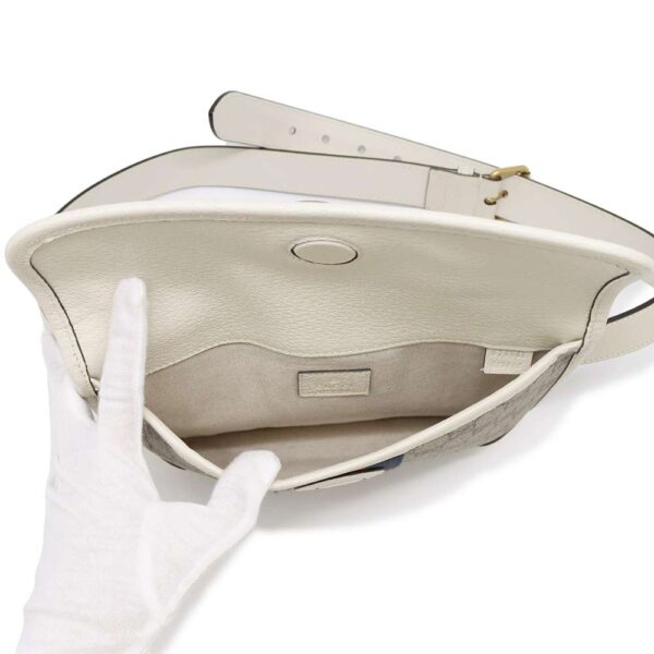 9805859 06 Gucci GG Supreme Leather Belt Bag Ophidia Waist Pouch White