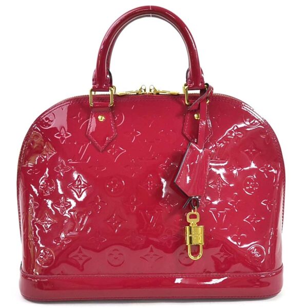 98079a Louis Vuitton Alma PM Handbag Monogram Vernis Leather Rose Andian