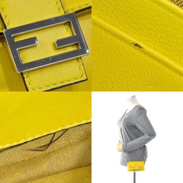 98103b 2 Fendi 2Way Micro Baguette Bag Leather Yellow