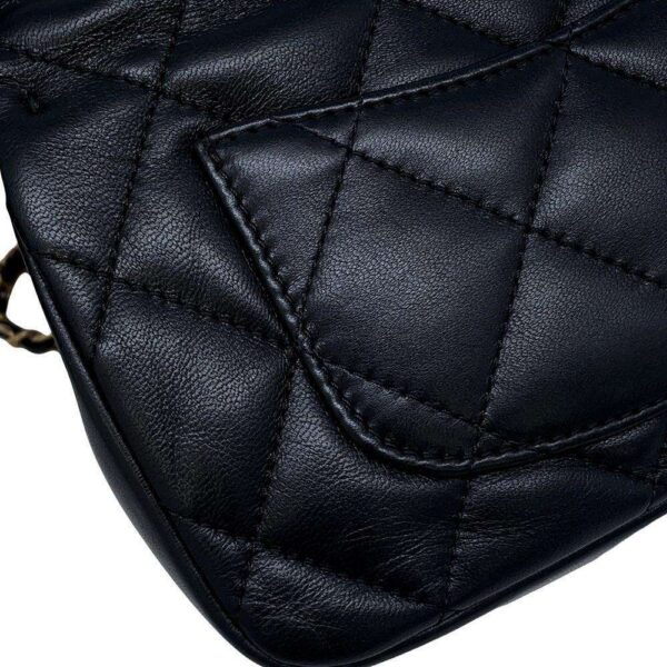 9810631 11 Chanel Mini Matelasse Heart Lambskin Chain Shoulder Bag Black