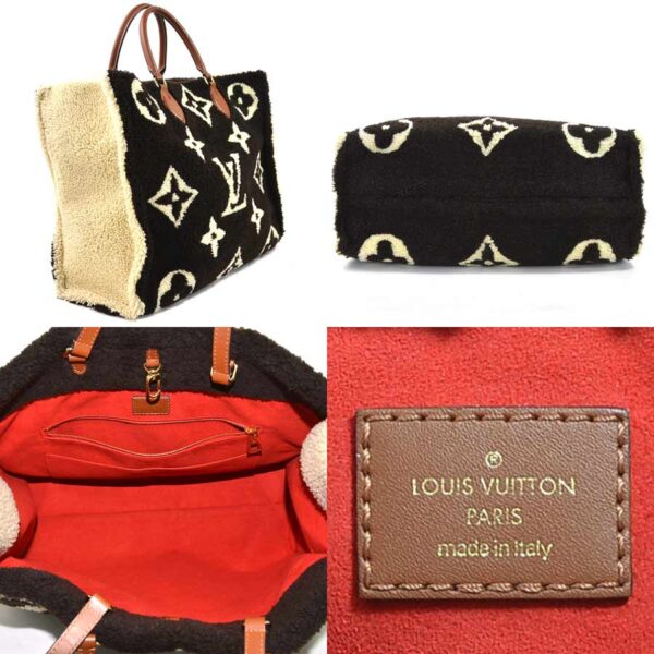 98107a 1 Louis Vuitton Teddy On the Go GM Shearling Brown Ivory