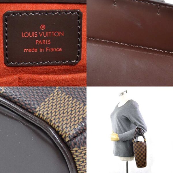 98110e 2 Louis Vuitton Saglia Sault Handbag Damier Canvas Brown