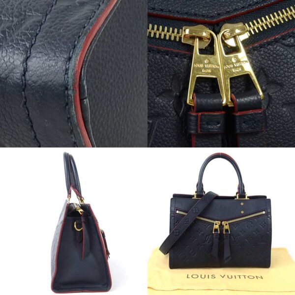 98111a 2 Louis Vuitton Three PM Handbag Monogram Empreinte Leather Blue