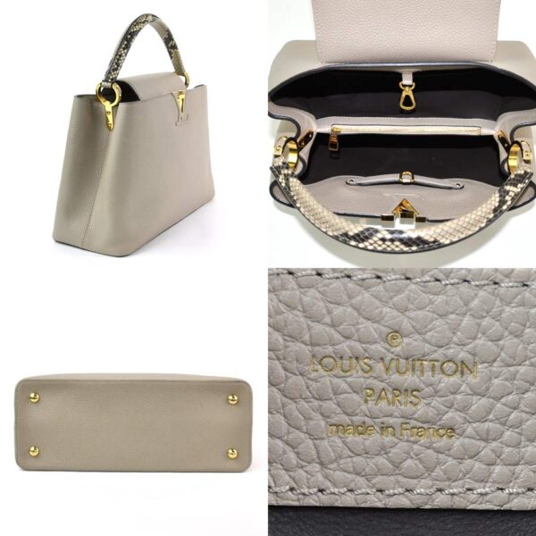 98113a 1 Louis Vuitton Capucines MM Handbag Taurillon Leather Beige