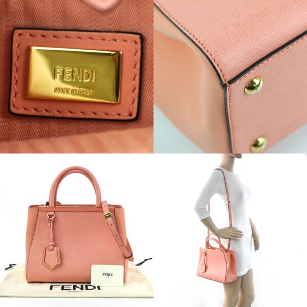 98114f 2 Fendi 2Way Petit Toujours Bag Leather Salmon Pink