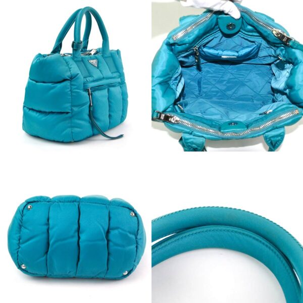 98116a 1 Prada 2Way Handbag Tessuto Bomber Nylon Blue