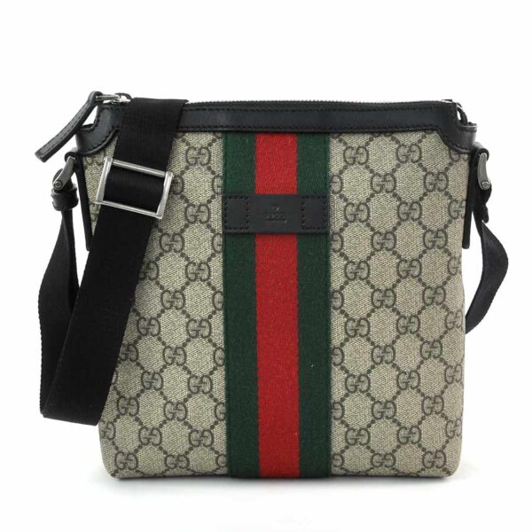 98124a Gucci Messenger Bag GG Supreme Canvas Beige